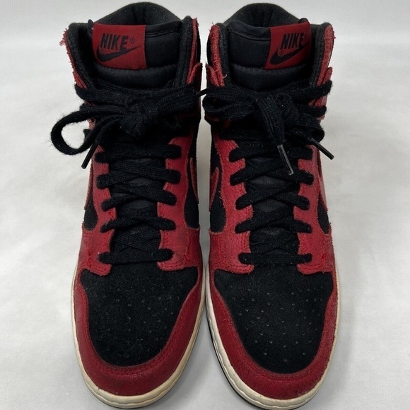 Nike Dunk Sky Hi Women's Size 8 Hidden Wedge Heels Black Red Shoes 528899-016 - Picture 9 of 13